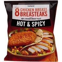 Iceland 8 (approx.) Hot and Spicy Chicken Breast Breasteaks 680g