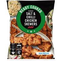 Iceland Ready Cooked Salt and Chilli Chicken Breast Skewers 340g