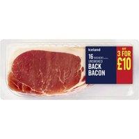 Iceland 16 Rashers (approx.) Unsmoked Back Bacon 500g