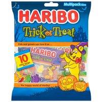 HARIBO Trick or Treat Halloween Fruit Flavour Jelly & Foam Sweets 10x16g Fun Size Bags Multipack 160g