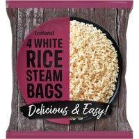 Iceland 4 White Rice Steam Bags 800g