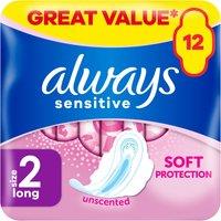 Always Sensitive Long Ultra (Size 2) Sanitary Towels Wings 12 Pads