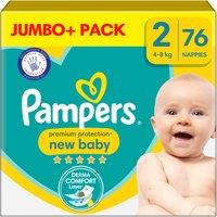 Pampers Premium Protection New Baby Size 2, 76 Nappies, 4kg-8kg