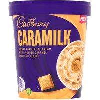 Cadbury Caramilk Creamy Vanilla Ice Cream with a Golden Caramel Chocolate Centre 480ml