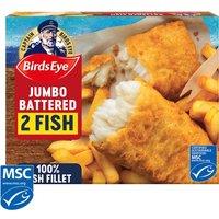 Birds Eye 2 Jumbo Battered Fish Fillets 400g