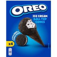 Oreo 4 Ice Cream Ball Top Cones with Oreo Cookie Pieces 400ml