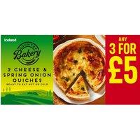 Iceland 2 Mature Cheddar & Spring Onion Quiches 240g