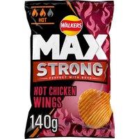 Walkers Max Strong Hot Chicken Wings Sharing Crisps 140g