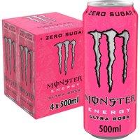 Monster Energy Drink Ultra Rosa Zero Sugar 4 x 500ml