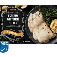 Iceland 3 Creamy Whitefish Steaks in Cheese Sauce 405g