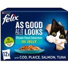 FELIX As Good As it Looks Ocean Feasts Wet Cat Food 12x100g