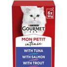 GOURMET Mon Petit Fish Variety Tuna, Salmon, Trout Wet Cat Food 6x50g