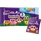 Cadbury Dairy Milk Chocolate Buttons 5 Treat Size Bags Multipack 70g