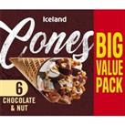 Iceland 6 Chocolate and Nut Cones 372g