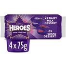 Cadbury Heroes Milk Chocolate Desserts 4 x 75g (300g)
