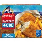 Birds Eye 4 Battered Cod Fish Fillets 440g