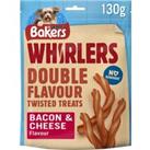 BAKERS Whirlers Bacon and Cheese Dog Treats 130g