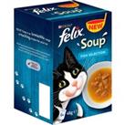 FELIX Soup Fish Selection Plaice, Tuna and Cod Wet Cat Food 6x48g