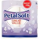 PetalSoft Great Value Toilet Tissue 2 Ply 4 Rolls