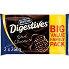 McVitie's Digestives Dark Chocolate Biscuits Twin Pack 2 x 266g, 532g