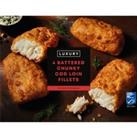 Iceland Luxury 4 Battered Chunky Cod Loin Fillets 500g