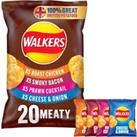 Walkers Meaty Variety Multipack Crisps 20 x 25g