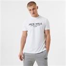 Jack Wills Mens Carnaby Logo T Shirt Crew Neck Tee Top Cotton Classic Fit - L Regular