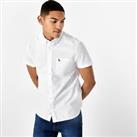 Jack Wills Mens Stableton Oxford Shirt Short Sleeve Casual Cotton Button Placket - L Regular
