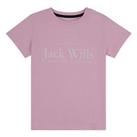 Jack Wills Forstal T Shirt Girls Crew Neck Tee Top Short Sleeve Stamp - 7-8 Yrs Regular