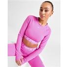Nike Training Pro Long Sleeve Crop Top - Playful Pink - Womens