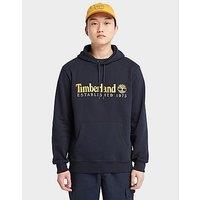 Timberland Embroidery Logo Brush Back Hoodie - BLUE - Mens