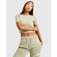 The North Face Outline Logo Slim Crop T-Shirt - Green - Womens