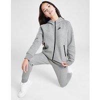 Nike Girls' Tech Fleece Full Zip Hoodie Junior - Dark Grey Heather