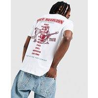 True Religion Flocked Back Print T-Shirt - White - Mens