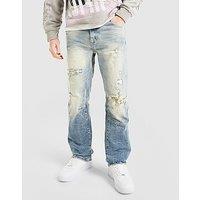 Smoke Rise Straight Stone Washed Jeans - Blue - Mens