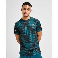 New Balance Stripe All Over Print T-Shirt - Green - Mens