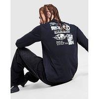 Napapijri Grid Back Print Long Sleeve T-Shirt - Black - Mens