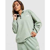 The North Face Gaspra 1/4 Zip Sweatshirt - Green - Womens
