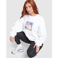 The North Face Mountain Prism Crew Sweatshirt - White - Womens