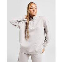 Nike Graphic Swoosh Oversized 1/4 Zip Top - College Grey - Womens