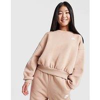 Nike Girls' Club Fleece Crop Crew Sweatshirt Junior - Brown