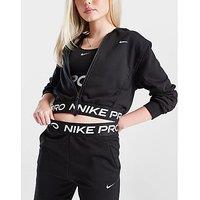 Nike Girls' Pro Crop Full Zip Hoodie Junior - Black