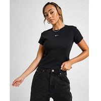 Nike Ribbed Slim T-Shirt - Black - Womens