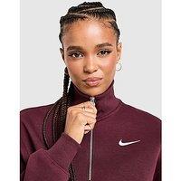 Nike Phoenix Fleece 1/4 Zip Sweatshirt - Red - Womens