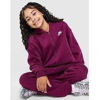 Nike Girls' Club Fleece Full Zip Hoodie Junior - Red