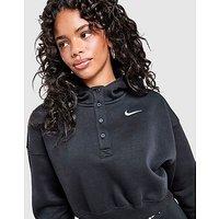 Nike Phoenix Henley Crop Hoodie - Black - Womens