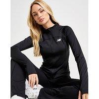 New Balance Logo Full Zip Track Top - Black - Womens