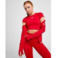 New Balance Logo Slim Crop Top - Red - Womens