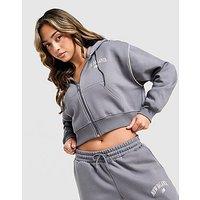 New Balance Varsity Crop Full Zip Hoodie - Grey - Womens
