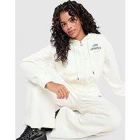 Nike Graphic Swoosh Crop Full Zip Hoodie - White - Womens